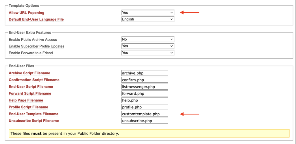 Example of End-User Preferences